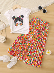flower pleated skirt​

