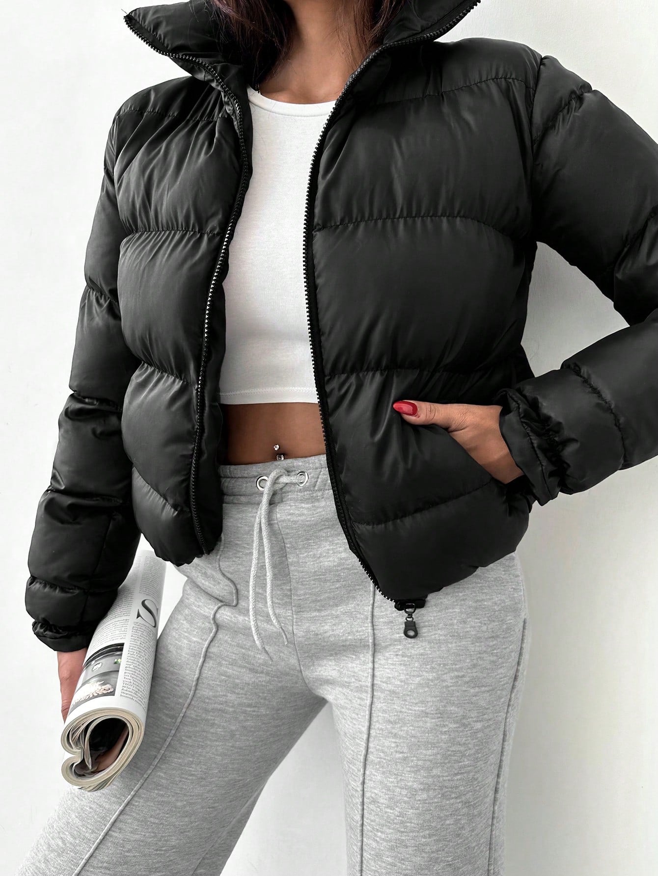  Zipper Padded Coat 