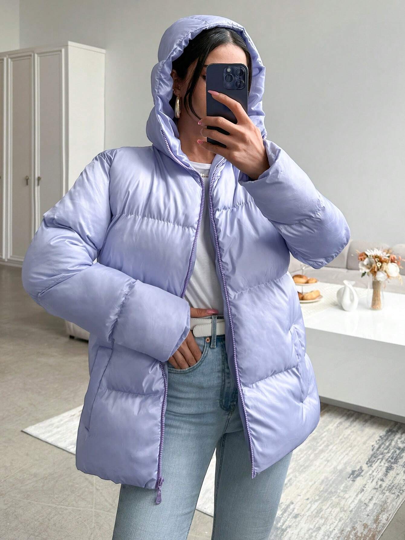  Zipper Padded Coat 