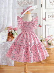 floral ruffle dress maxi​

