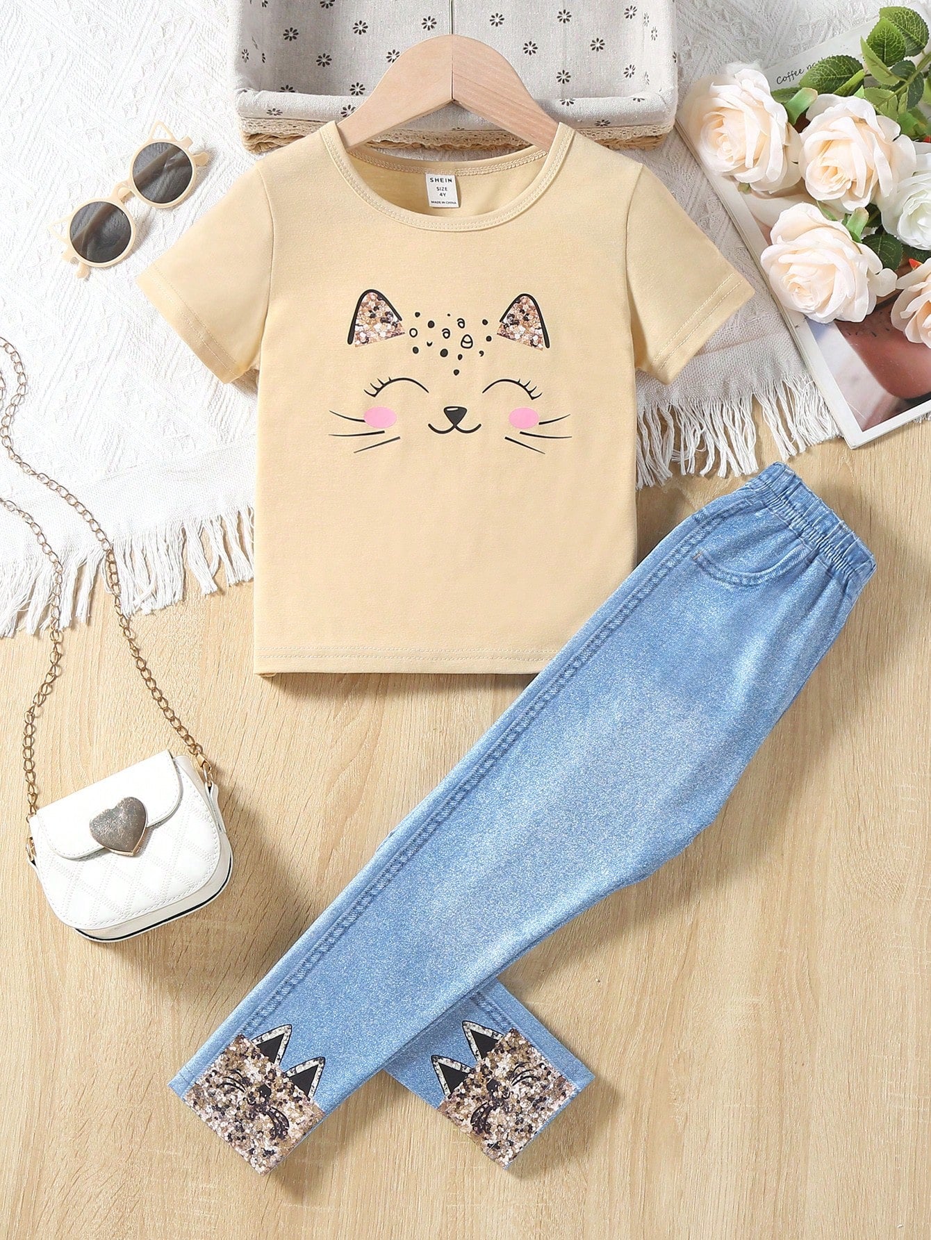 Cat face t shirt