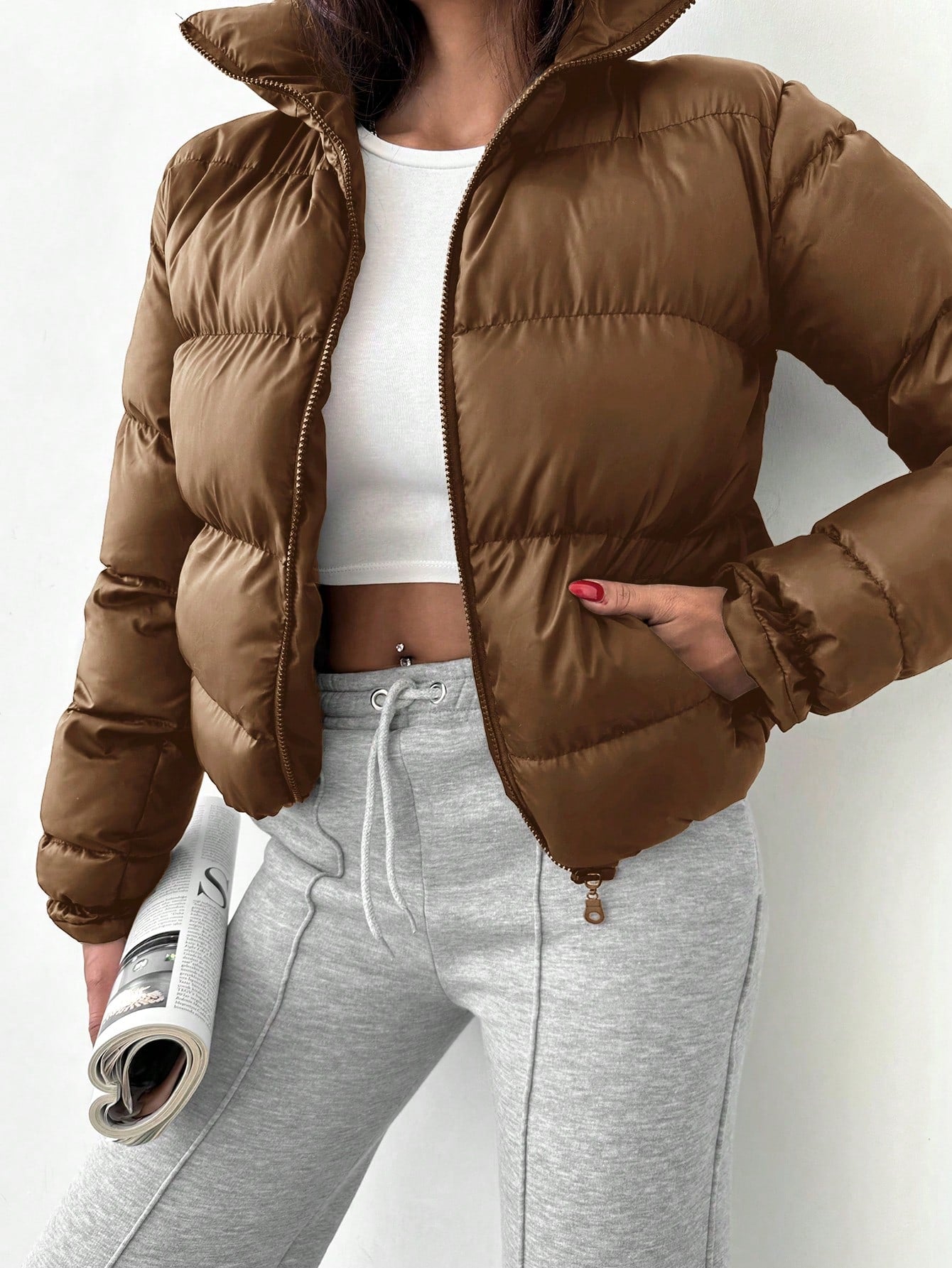  Zipper Padded Coat 