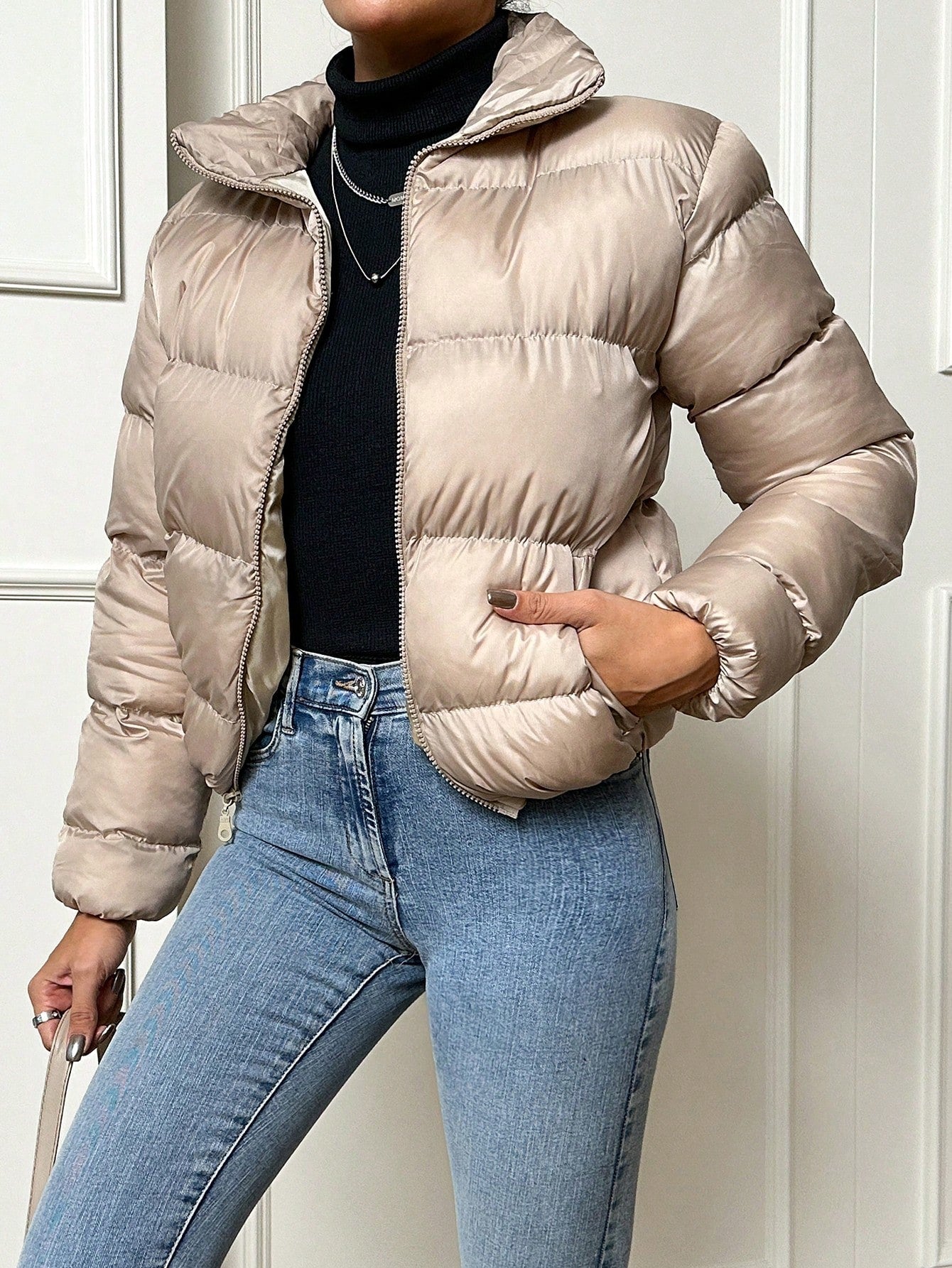  Zipper Padded Coat 