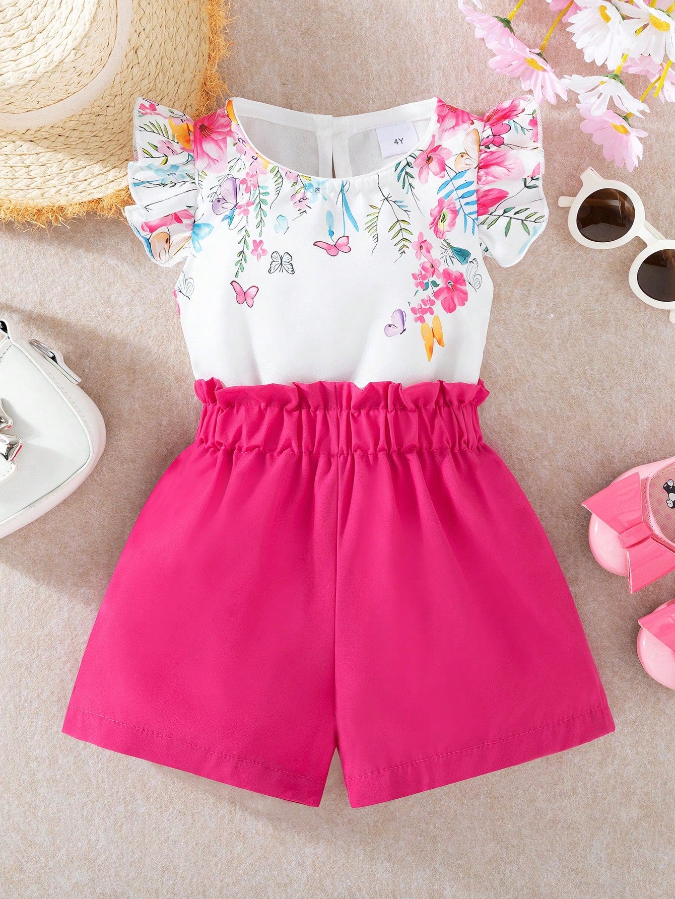 white flutter sleeve top​

