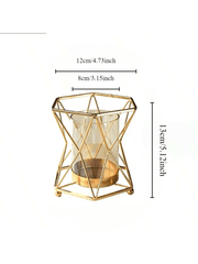 gold metal flower vase