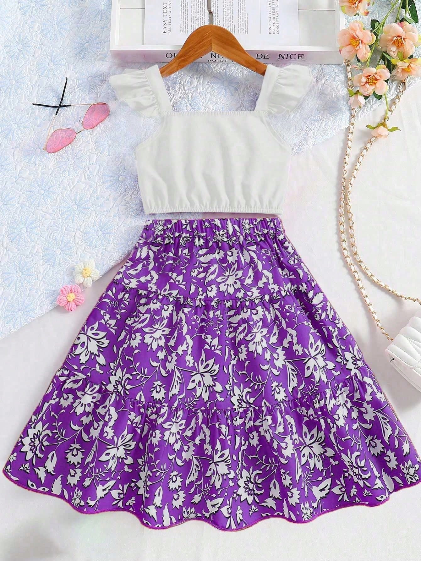 pleated midi skirt floral​

