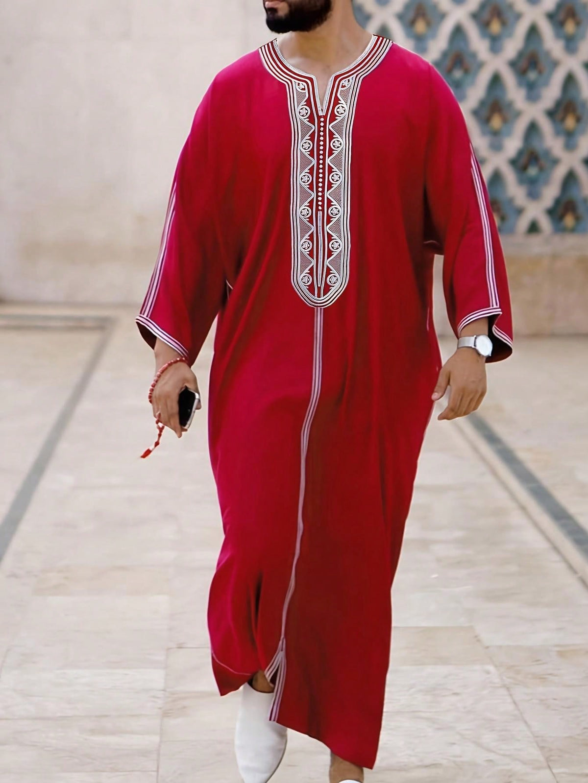 Arabic Islamic Red Robe for Men