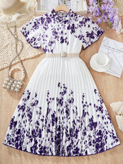 tribal print ruffle pleated hem ruched vacation slip mini dresses​

