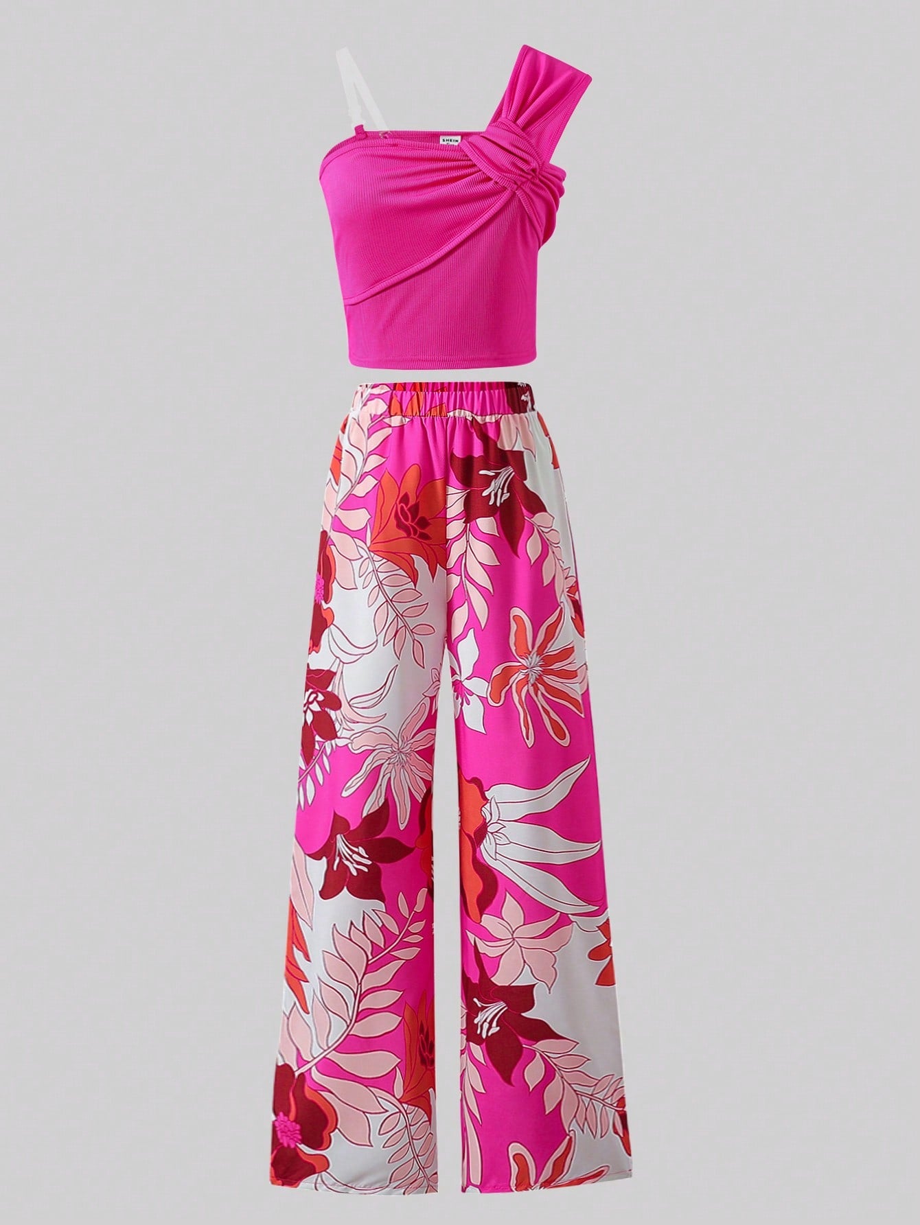 Asymmetrical draped top