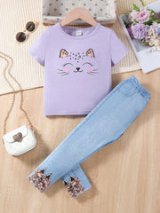 Cat face t shirt