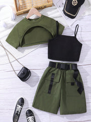 Crop top & shorts