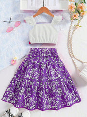 Floral pleated skirt