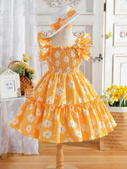Floral ruffle mini dress