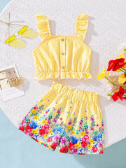 Floral ruffle top