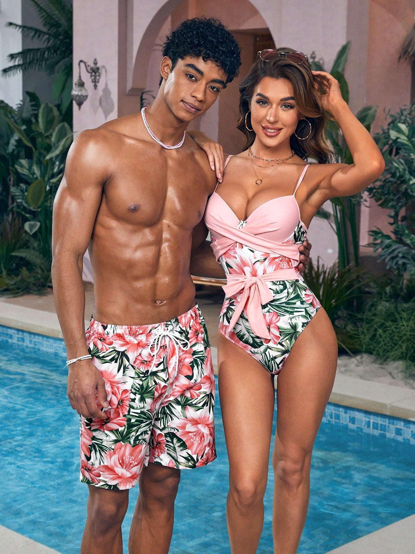 Flower swim shorts