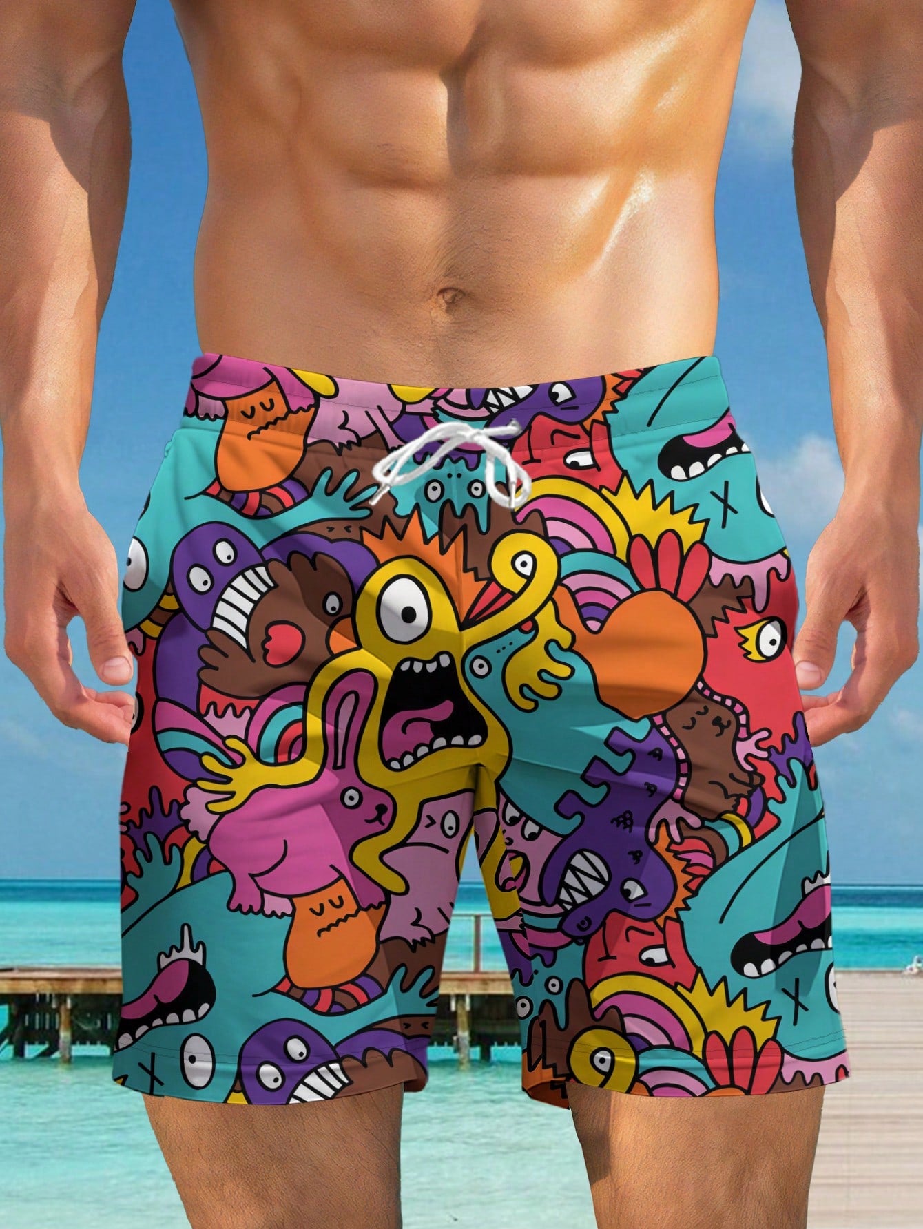 Hawaiian Beach Swim Trunks