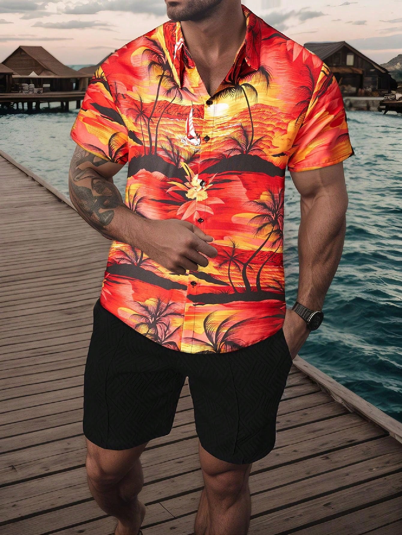 Men's bluey hawaiian shirt