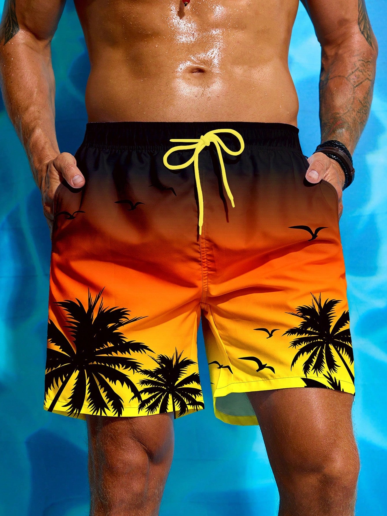 Palm tree mens shorts