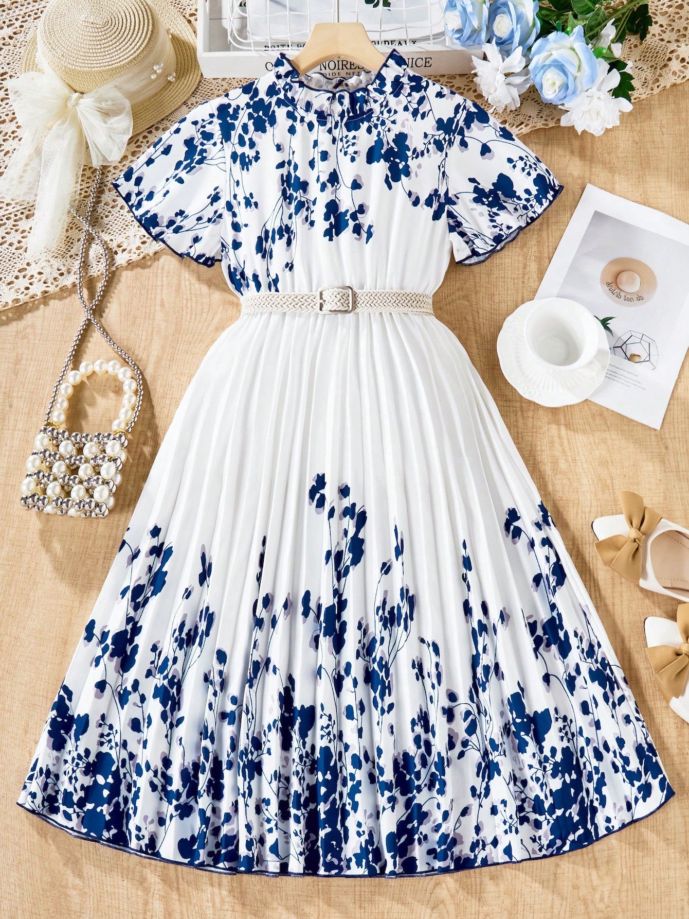 Pleated hem dress