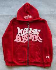 Letter print Zipper Hoodie