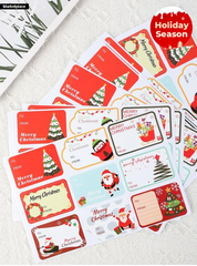 90pcs Christmas Elements Decorative Sticker Label For Gift Packaging