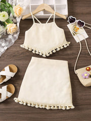 Tank top with tassels