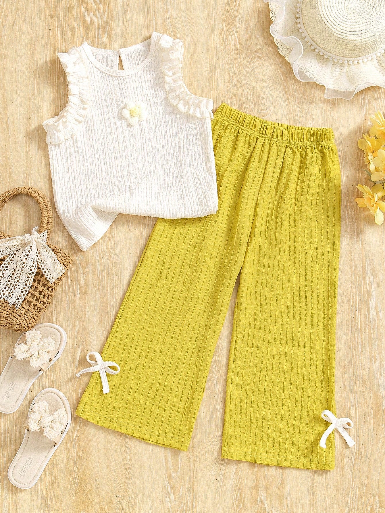 Top with ruffle hem