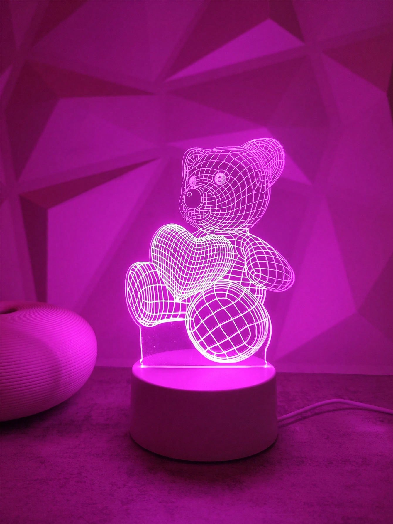 3d night lights bear Shape