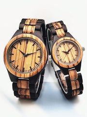 Black metal wrist watch for mens