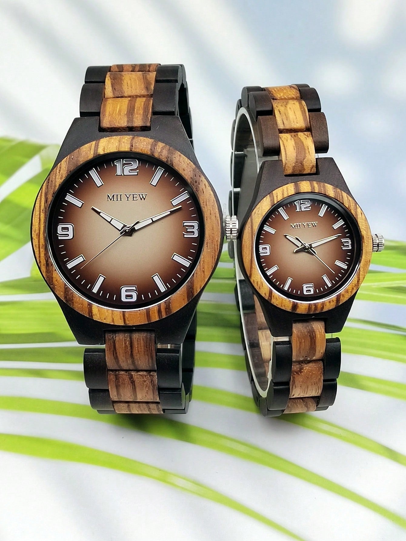Black metal wrist watch for mens